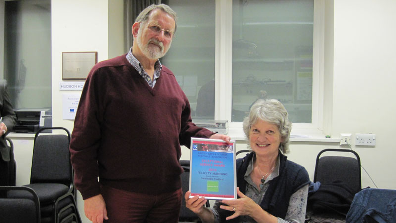 Exceptional Service Award to Swaledale Festival Board Member